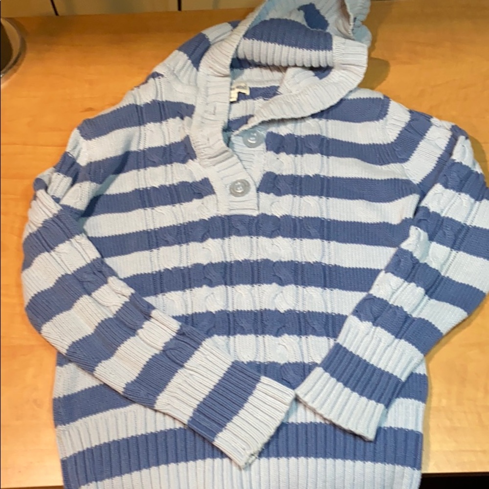 Blue striped hoodie